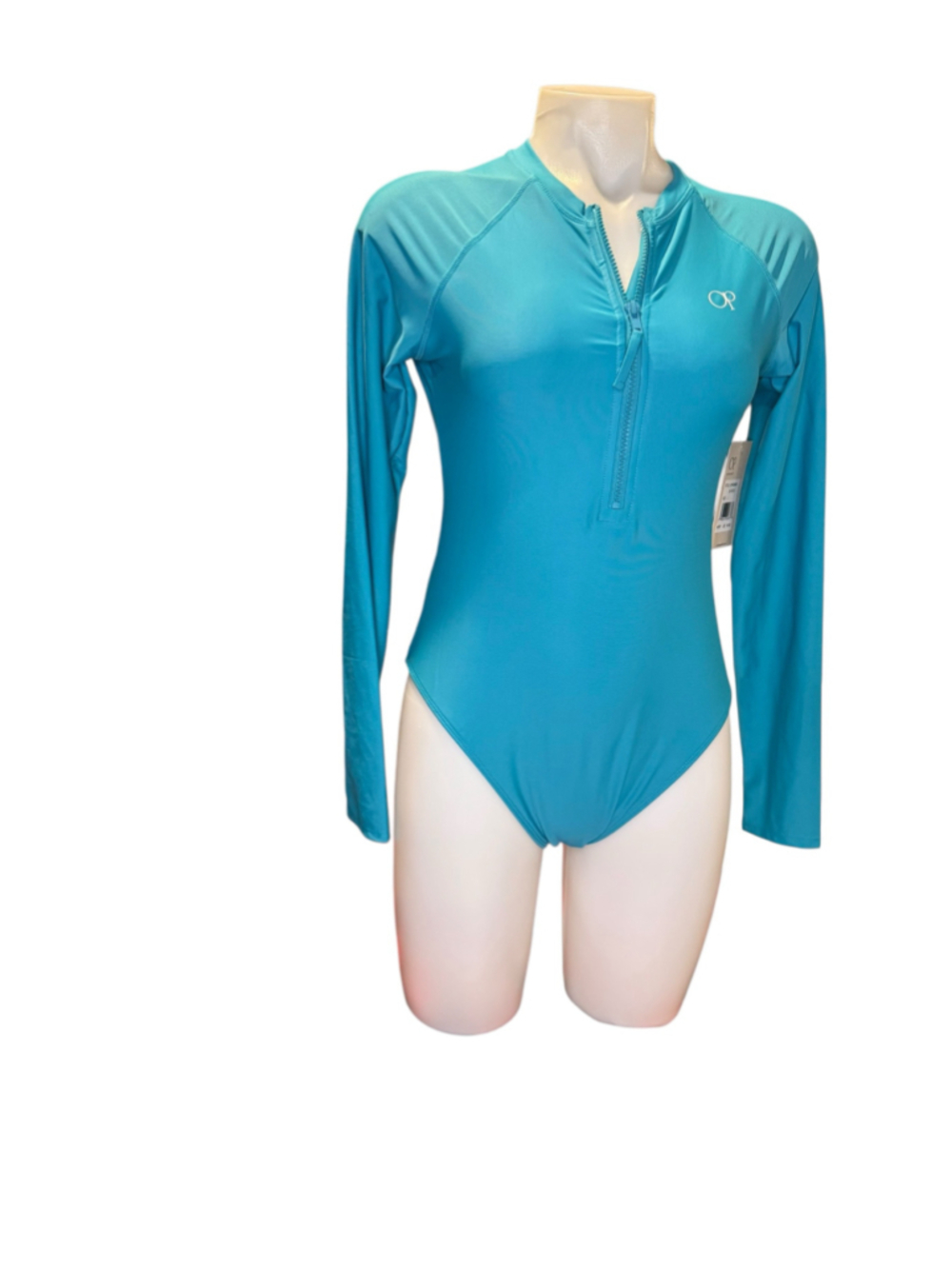 Women's Ocean Pacific Long Sleeve One Piece Swimsuit Blue XL